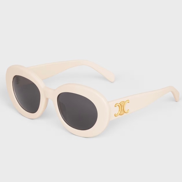 CELINE Triomphe Oval Sunglasses 53-22-145 Blonde Smoke - Picture 1 of 16